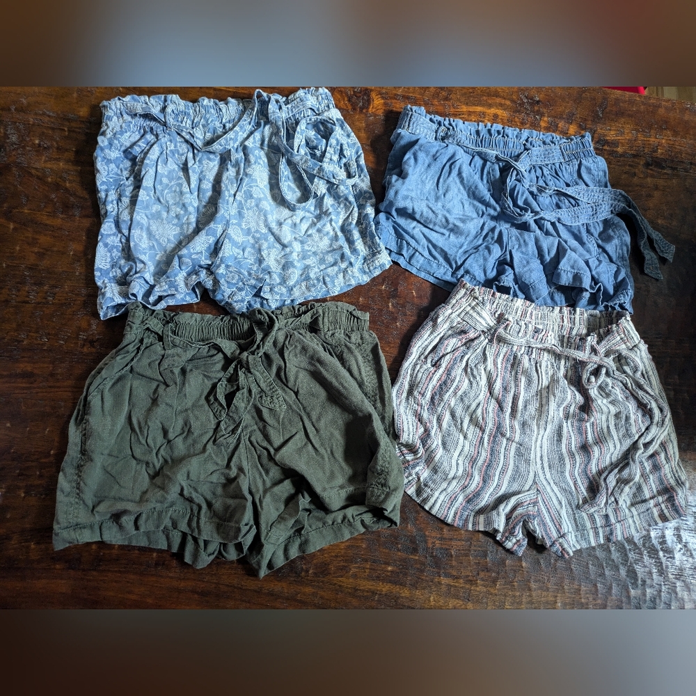 Four pairs of Knox Rose paperbag tie-waist shorts